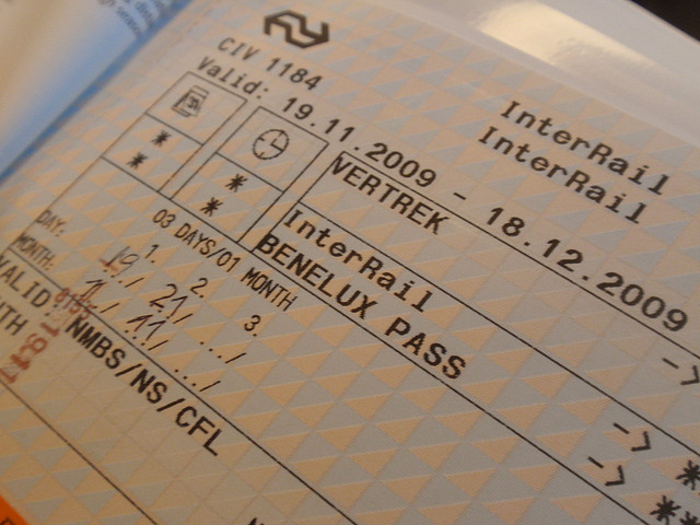 Interrail Ticket: Benelux Pass. Foto Hipólito Lobato