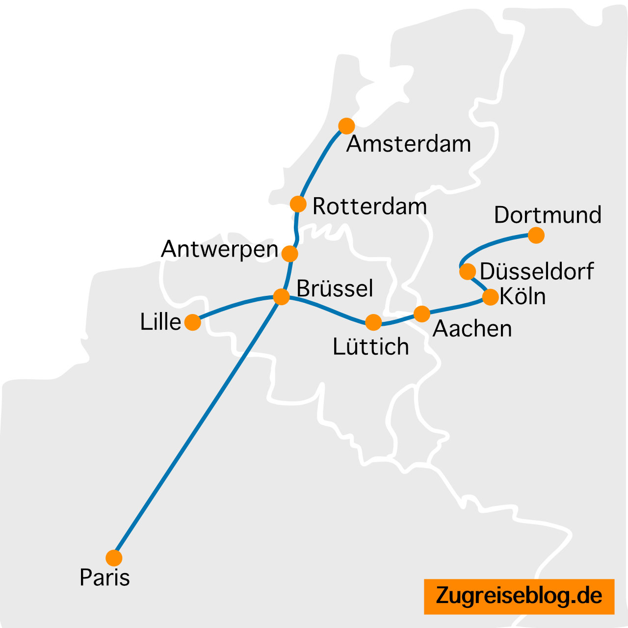 Thalys Streckennetz