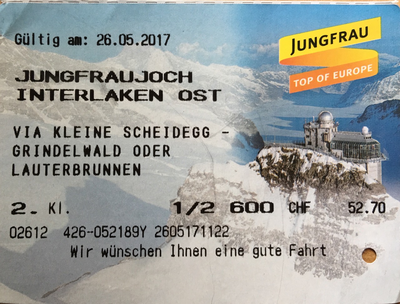 Jungfraujoch Bahnticket